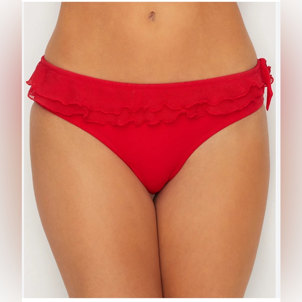 POUR MOI || Red Mardi Gras Bikini Brief. Sz. 16